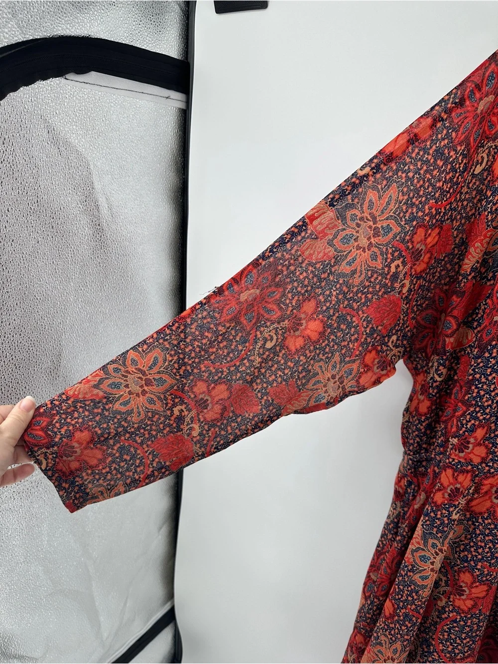 Free People Cottagecore Festival Boho‎ Romantic Chic Red Floral Mini Dress SzM